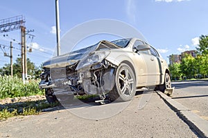 Accident. The car has a front end.