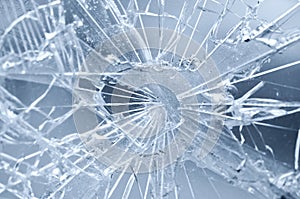 Accident - close-up of broken window.