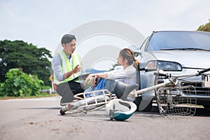 Accident with concept for insurance claim.