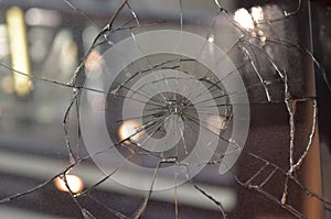 Accident damaged windshield