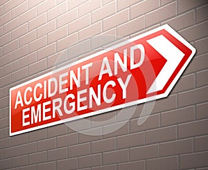 Accident and Emergency sign.
