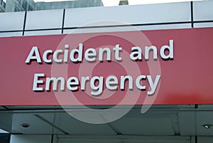 Accident and emergency sign. hodpital
