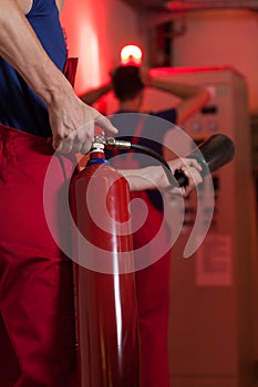 Accident with a fire in factory