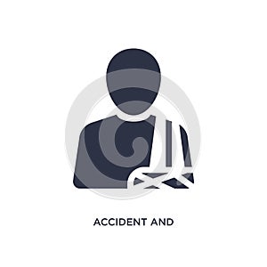 accident and injuries icon on white background. Simple element illustration from law and justice concept