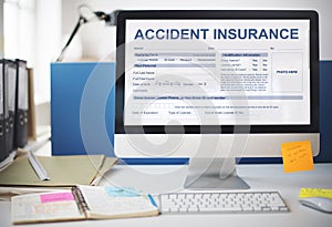 Accident Insurance Application Form Concept