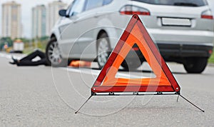 Accident. knocked down pedestrian photo