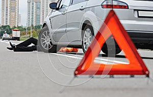 Accident. knocked down pedestrian photo