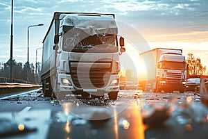 An accident occurred on highway resulting in damage to a semi truck
