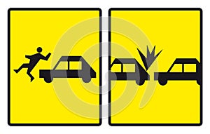 Accident road signs