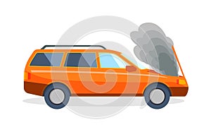 Accident road on street damaged automobiles after collision car crash vector.