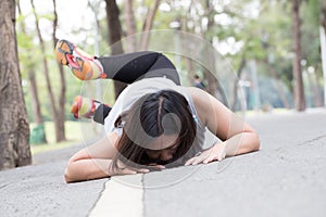 Accident. stumble and fall while jogging
