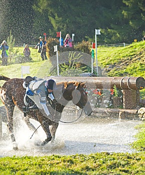 Accident at the water jump.
