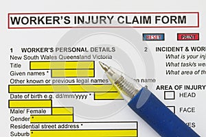 Accidental Injury Claim Form