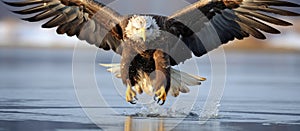 Accipitridae bird, eagle, soaring over water, Falconiformes, bird of prey