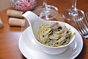 Acciughe al verde Anchovies Green Sauce pasta