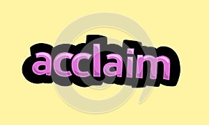 ACCLAIM writing vector design on a yellow background