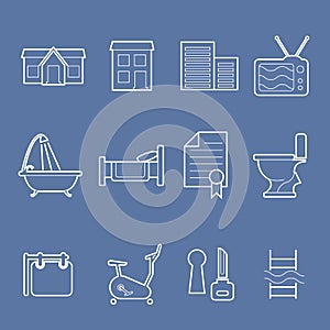 Accommodation amenities icons