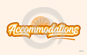 accommodations orange color word text logo icon