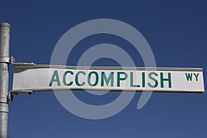 Accomplish Street Sign