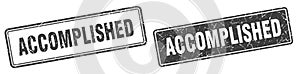 Accomplished stamp set. accomplished square grunge sign