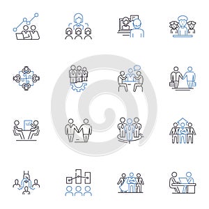 Accord line icons collection. Harmony, Agreement, Consensus, Unity, Compliance, Agreement, Concordance vector and linear