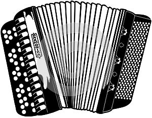 Accordian Musical Instrument cartoon Vector Clipart