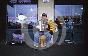Accordian street musician