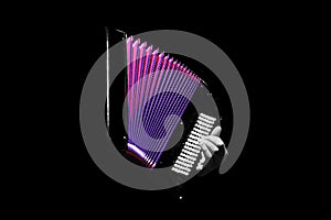 Accordion on black background