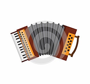 Accordion folk musical instrument flat illustration vector isolated in whtie background photo