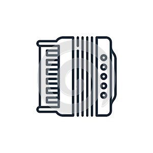 accordion icon vector from cinco de mayo concept. Thin line illustration of accordion editable stroke. accordion linear sign for photo
