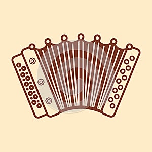 Accordion. Musical instrument for kid. Baby toy.