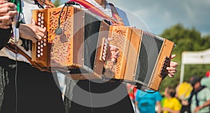 Accordion player on stage