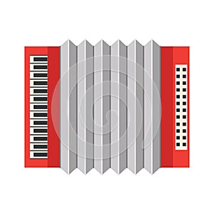 The accordion is a reed keyboard-pneumatic musical instrument. photo