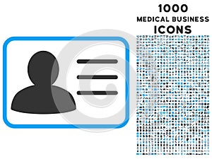 Account Card Icon with 1000 Medical Business Icons