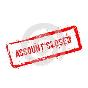 Account closed red rubber stamp isolated on white.