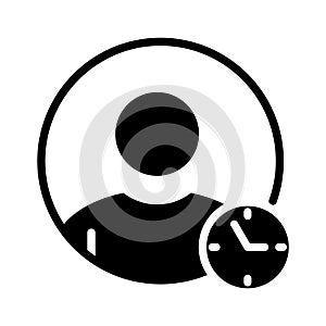 Account deadline glyph flat vector icon