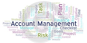 Account Management word cloud, made with text only.