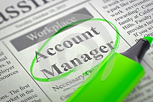 Account Manager Hiring Now. 3D.