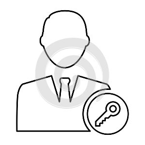 Account Password Icon In Outline Style