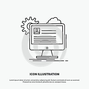 Account, profile, report, edit, Update Icon. Line vector gray symbol for UI and UX, website or mobile application