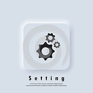 Account settings. Gear icon. Gear settings icons. Cogwheel logo. Vector EPS 10. UI icon. Neumorphic UI UX white user interface web