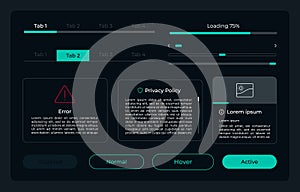 Account settings UI elements kit