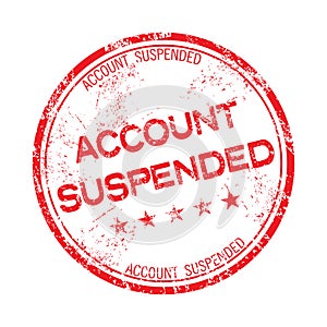 Account suspended rubber stamp