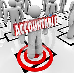 Accountable Word Targeted Person Pinning Blame on Worker Org Chart photo