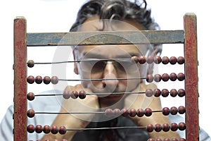 Accountant with abacus