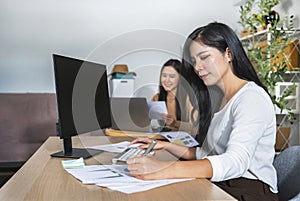 Accountant Or Auditor working With computer in office