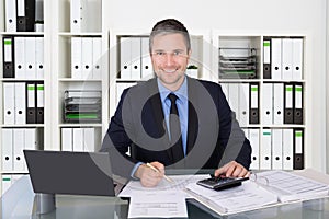 Accountant Calculating Financial Data photo