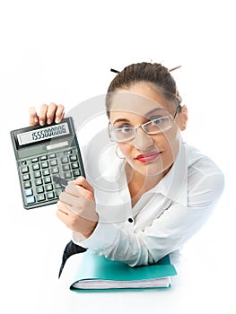 Accountant with a calculator