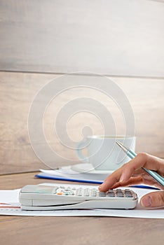 Accountant doing a calculation