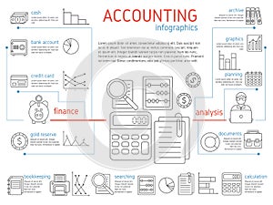 Accountant Linear Infographics